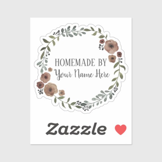 Homemade Cookie Cake  Craft Floral Wreater Sticker (Vel)
