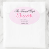 Homemade Cookie Label-roze Stripe Ovale Sticker (Tas)