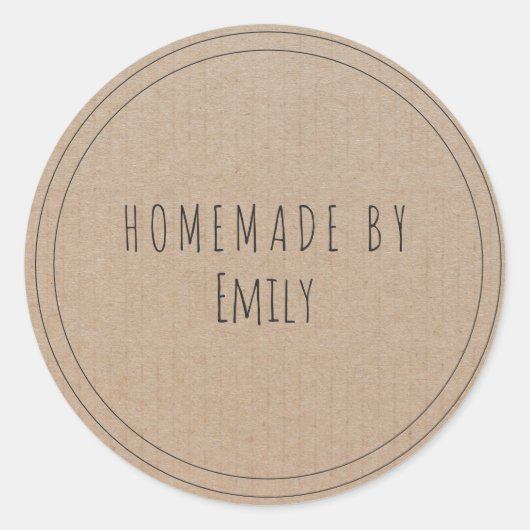 Homemade Cookies Cake Simple Kraft Paper Ronde Sticker (Voorkant)