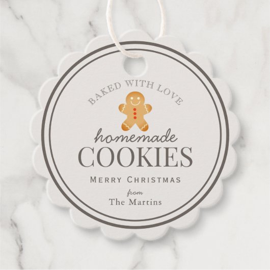 Homemade Cookies Gingerbread Man Holiday Bedankjes Labels (Voorkant)