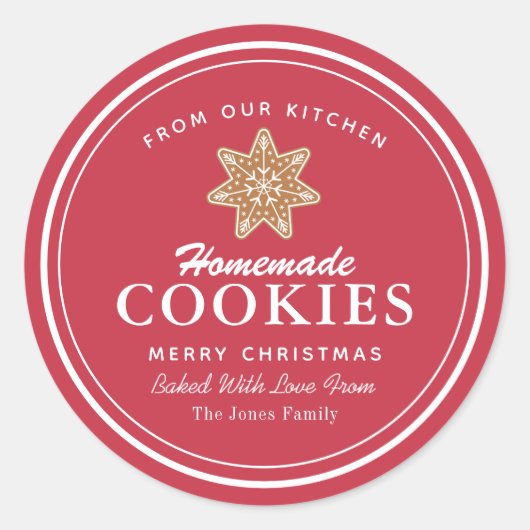 Homemade Cookies Gingerbrood Ronde Sticker (Voorkant)