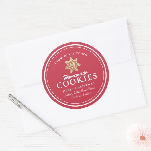 Homemade Cookies Gingerbrood Ronde Sticker (Envelop)
