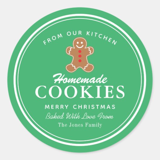 Homemade Cookies Gingerbrood Ronde Sticker (Voorkant)