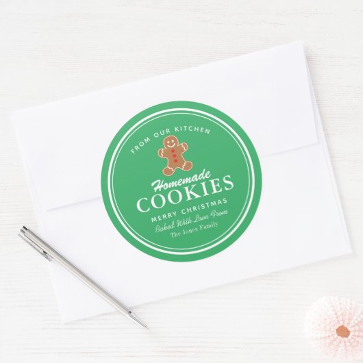 Homemade Cookies Gingerbrood Ronde Sticker (Envelop)