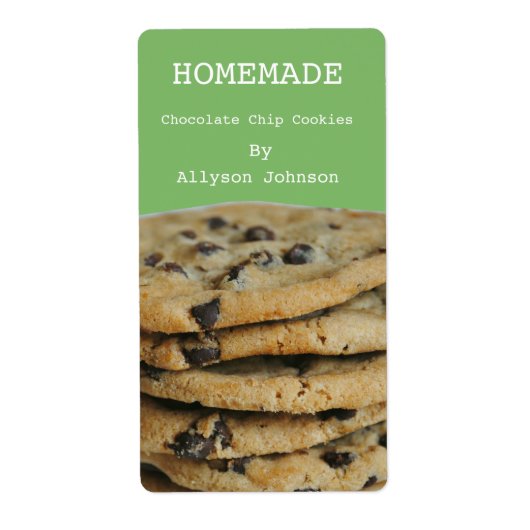 Homemade Cooking Chocolate Chip Cookies Labels (Voorkant)