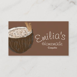 Homemade Coquito Hand Drawn Logo Visitekaartje