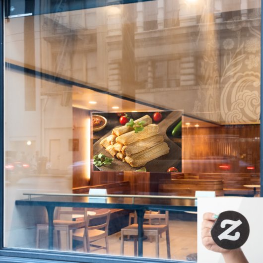 Homemade Corn Chicken Tamales Mexicaans restaurant Raamsticker (Cafe Raam)