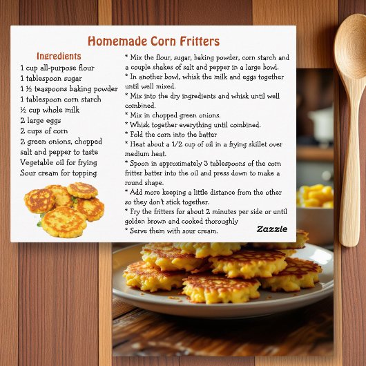 Homemade Corn Fritters Recipe Briefkaart