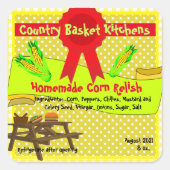 Homemade Corn Relish  ticker Vierkante Sticker (Voorkant)