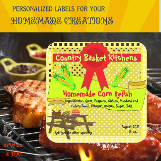 Homemade Corn Relish ticker Vierkante Sticker
