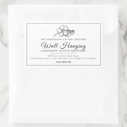 Homemade Cotton macrame wall hangende product Rechthoekige Sticker (Tas)