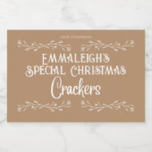 Homemade Crackers Aesthethetisch Brown Voedselcontainer Etiket (Enkel label)