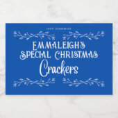 Homemade Crackers Aesthetic Blue Voedselcontainer Etiket (Enkel label)