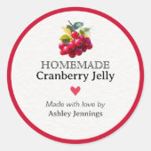 Homemade Cranberry Jelly Label Custom Sticker  (Voorkant)