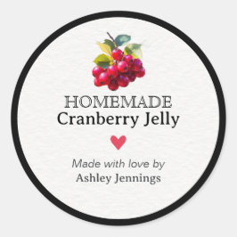 Homemade Cranberry Jelly Label Custom Sticker 