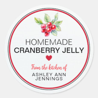 Homemade Cranberry Jelly Label | Holiday Canning