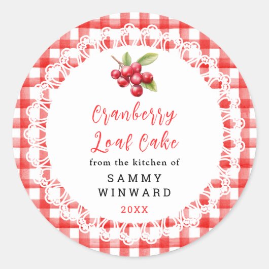 Homemade Cranberry Loaf Cake Label (Voorkant)