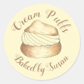 Homemade Cream Puffs Creampuff-gebak Ronde Sticker (Voorkant)