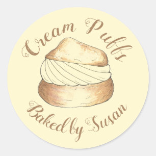 Homemade Cream Puffs Creampuff-gebak Ronde Sticker