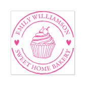 Homemade Cupcake Bakery Logo & Name Persoonlijk Zelfinktende Stempel (Design)