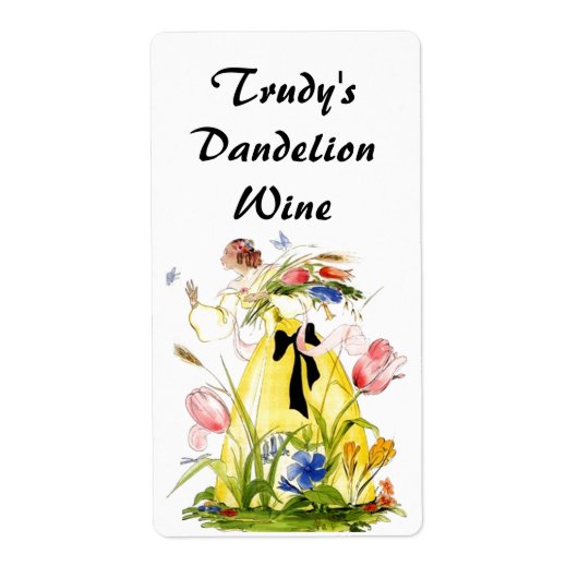 Homemade Dandelion Pick Wildflower Wine Labels (Voorkant)