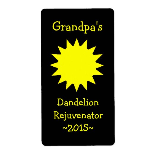 Homemade Dandelion Wine Labels (Voorkant)