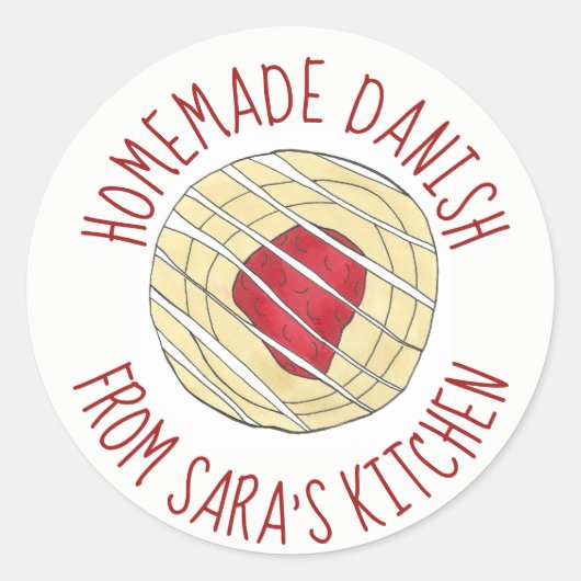 Homemade Danish gebak van banketbakkerij Ronde Sticker (Voorkant)