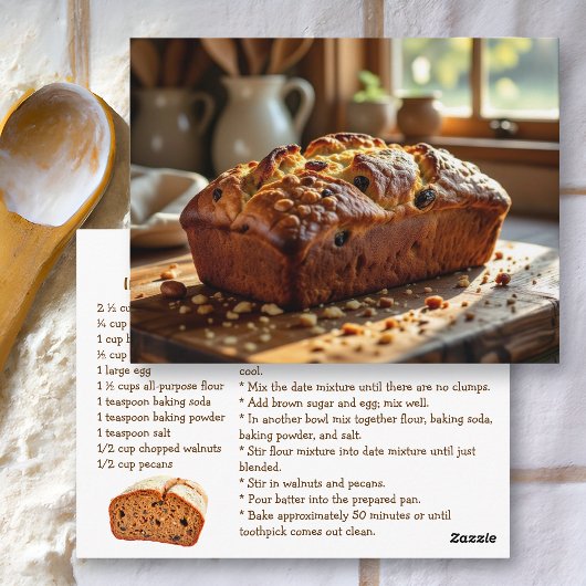 Homemade Date Nut Bread Recipe Briefkaart
