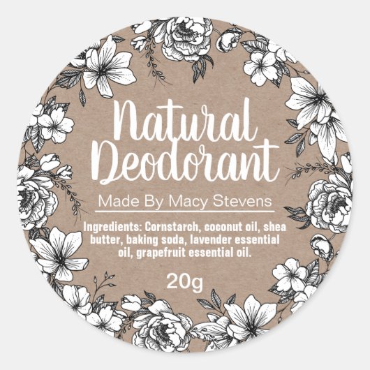 Homemade Deodorant Label (Voorkant)