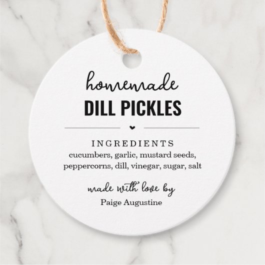 Homemade Dill Pickle Jar Label Label (Voorkant)