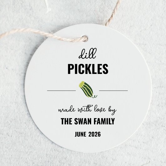 Homemade Dill Pickle Jar Label Label