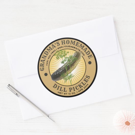 Homemade Dill Pickles Label Sjabloon (Envelop)