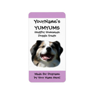 Homemade Dog Behandeling aangepast Aussie Dog Labe Etiket