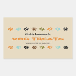 Homemade Dog Behandelt jar-label Rechthoekige Sticker