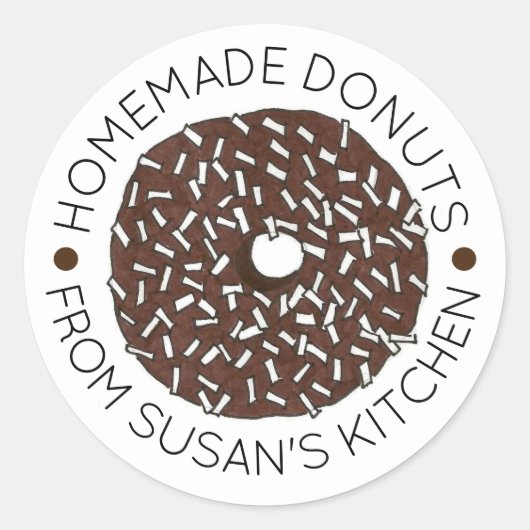 Homemade Donuts Doughnuts gemaakt van bakkerij Ronde Sticker (Voorkant)