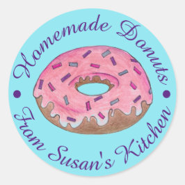 Homemade donuts uit de keuken van ronde sticker