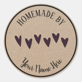 Homemade door hart Klassieke ronde Sticker