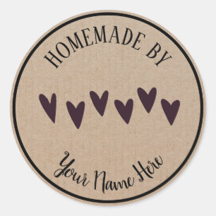 Homemade door hart Klassieke ronde Sticker