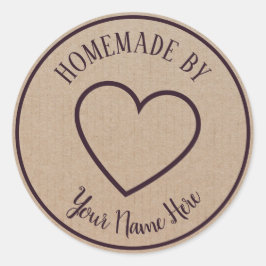 Homemade door hart Klassieke ronde Sticker