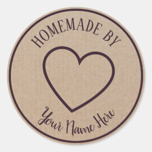 Homemade door hart Klassieke ronde Sticker