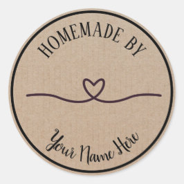 Homemade door hart Klassieke ronde Sticker