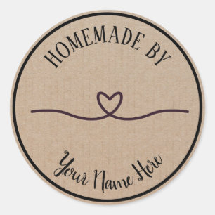 Homemade door hart Klassieke ronde Sticker