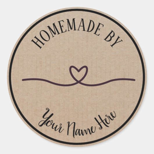 Homemade door hart Klassieke ronde Sticker (Voorkant)