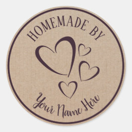 Homemade door hart Klassieke ronde Sticker