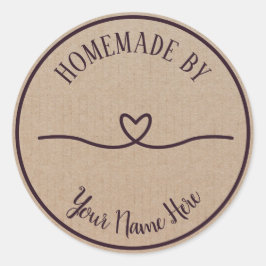 Homemade door hart Klassieke ronde Sticker
