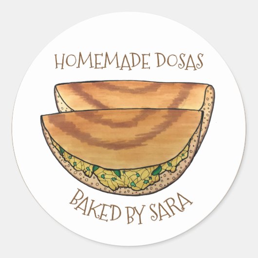 Homemade Dosas Indian Masala Dosa Ronde Sticker (Voorkant)