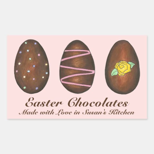 Homemade Easter Chocolates Snoep Eieren Stickers (Voorkant)