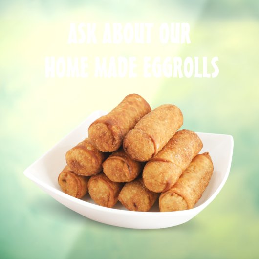 Homemade Egg Rolls Afbeelding Restaurant aanpassen Raamsticker (Vel 3)