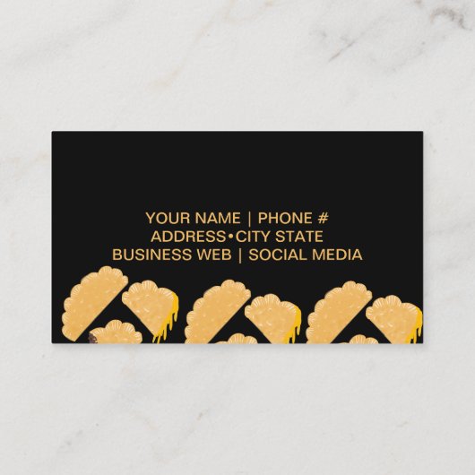Homemade Empanadas Business Hand Drawn Black Visitekaartje (Achterkant)