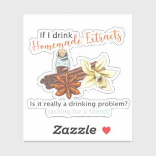 Homemade extract grappige sticker, vanille extract sticker